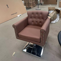 Vente directe d'usine, chaise de salon de beauté portable réglable en hauteur, couleur marron, pour femme