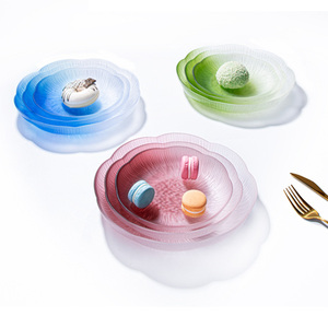 Ciambella di vetro di lusso dorato rosa che serve piatto da Dessert belle stoviglie per Tea Party <span class=keywords><strong>Display</strong></span> per uso sostenibile del ristorante - Product Image 1