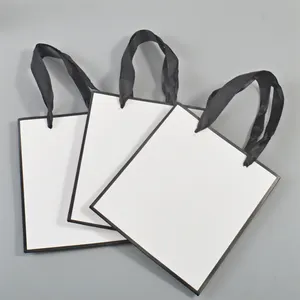 Custom Logo Print Wholesale Favor Grocery Boutique To Go White Brown Kraft Paper Gift Bag With Handle