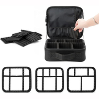 Organisateur de maquillage pour les fêtes avec compartiments, sac de rangement portable pour pinceaux et accessoires de nail art