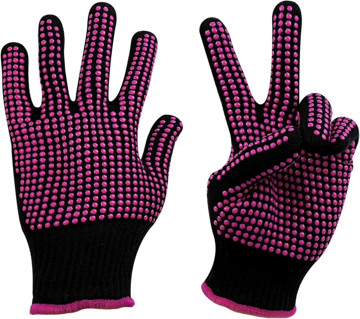 Professional Heat Proof Glove Mitts For Hair Styling Curling Iron Wand Flat Iron Hot-Air Brushes Sublimation Gloves