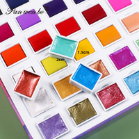Ensemble de peinture à l'aquarelle professionnelle non toxique Panwenbo 36/48 couleurs avec boîte en métal pour artistes sur toile, papier, verre
