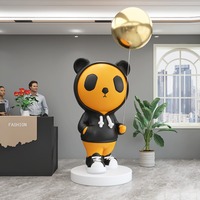 Sculpture de panda personnalisée en résine, artisanat, décoration, cadeaux pour hôtel, boutique, club, décoration intérieure, accessoires de salon