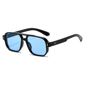 <b>Men</b> Retro Square <b>Sunglasses</b> Stylish Lightweight Retro Classic UV400 Double Bridge <b>Blue</b> <b>Sunglasses</b> - Product Image 3