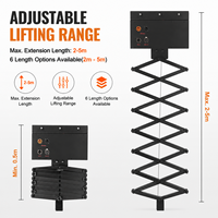 Pantographe motorisé en alliage d'aluminium DMX512 à 2 canaux, contrôle indépendant haut/bas, capacité de levage de 3-30 kg pour rail 6080 Studio