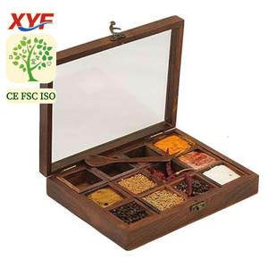 Hot Sale Customizable Vintage-Style Wooden <strong>Spice</strong> <strong>Boxes</strong> with Clear Lids 300ml Capacity Kitchen Storage - Product Image 1