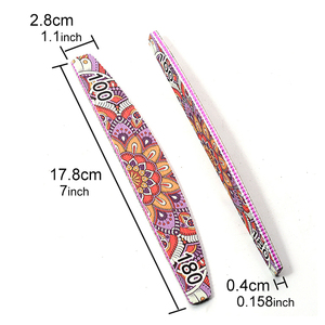 Logo personalizzato Zebra <span class=keywords><strong>Lime</strong></span> 100/180 ghiaia fiore stampato mezza luna lima <span class=keywords><strong>per</strong></span> <span class=keywords><strong>unghie</strong></span> smeriglio spugna di plastica levigatura strumento salone Manicure - Product Image 2