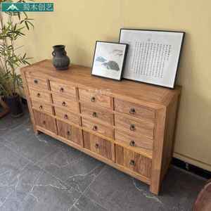 Mueble de Almacenamiento Moderno de Estilo <span class=keywords><strong>Chino</strong></span> con Ocho Cajones, de Madera Maciza de <span class=keywords><strong>Olmo</strong></span> Rústico, para Organización del Hogar y Villas - Product Image 2