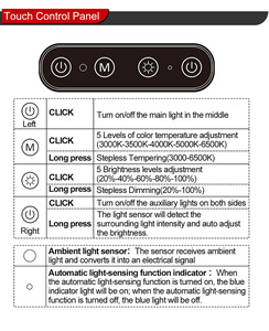 Lámpara de escritorio con brazo oscilante ajustable para arquitecto Led con protección ocular de 6000K, lámpara de arquitecto <span class=keywords><strong>articulada</strong></span> con Control de gestos negro con abrazadera - Product Image 4