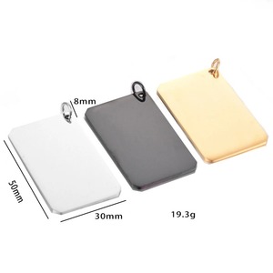 Collier pendentif plaque vierge unisexe gravable en acier inoxydable étanche, style gothique, punk, hip-hop, motard, vente en gros - Product Image 3