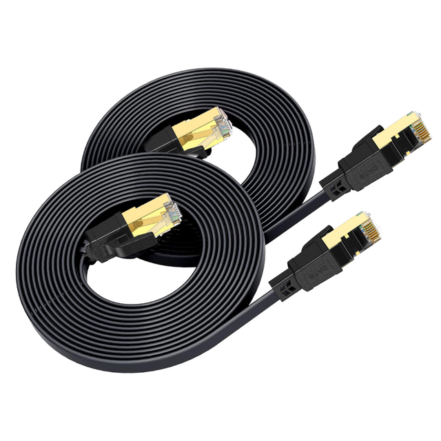 DENIXI Factory Price Cat8 40Gbps 28AWG S/FTP Ethernet Cable RJ45 Patch Cord Pure Copper PVC Available 1m 2m 3m 5m 10m 15m 30m