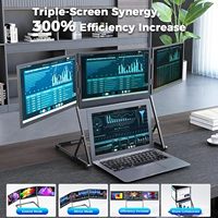 Triple Screen Monitor15.6'' FHD 1080P IPS Ultra-Thin Display HDMI/USB-C Plug-Play Portable Triple Monitor for Laptop Mac Win
