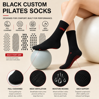 Chaussettes de yoga et de Pilates antidérapantes en gros, entièrement rembourrées, respirantes, en maille, avec logo personnalisé pour femmes
