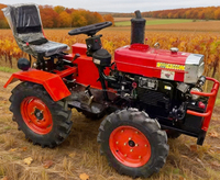 Mini tracteur cultivateur 4x4 à quatre roues motrices, 15 chevaux, démarrage électrique, petite roue, produit d'exportation avec composant moteur principal