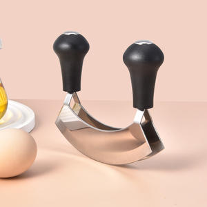 Coupe-herbes double face en acier inoxydable, lame incurvée, coupe-légumes multifonctionnel, outil de cuisine, coupe-légumes manuel - Product Image 5