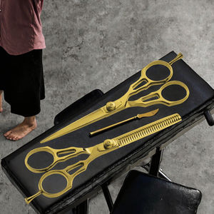 Stainless Steel Damascus <b>Thinning</b> <b>Scissors</b> with 30 Teeth Right-Handed Barber <b>Hair</b> <b>Scissors</b> - Product Image 3