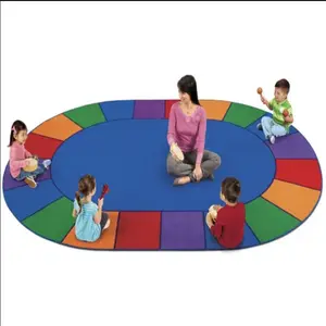 Colorful Soft Kids Play Carpet With City Road Design Children Kids room decoration rug