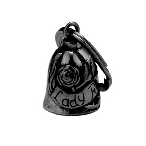 Porte-clés en métal en gros, motif rose, ange gardien argenté, cloche de moto, porte-bonheur, pendentif conduite en toute sécurité, accessoires pour femmes - Product Image 5