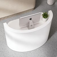 Comptoir incurvé en bois, style moderne minimaliste, bureau d'accueil, taille et couleur personnalisables, simple et écologique