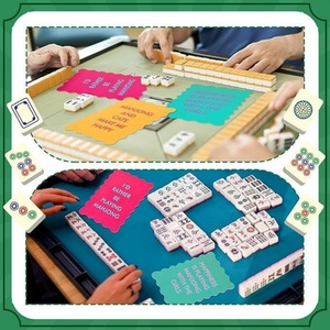 Custom Mahjong Shuffle Card Cute <b>PVC</b> Accessories Multi-Shape Card Mat for Mahjong Game Interesting Proverbs Customizable Gift - Product Image 2