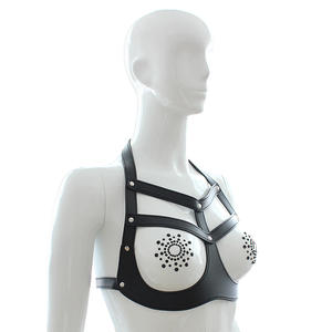 SM adulte en cuir ensemble de Lingerie poitrine nue Bondage Corset Sexy corps harnais érotique Lingerie adulte jouets pour femmes sexe - Product Image 5