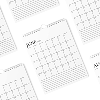Logo personnalisé petit calendrier de bureau à couverture rigide exquis calendrier de table murale école bureau à domicile bois matériel style votre style