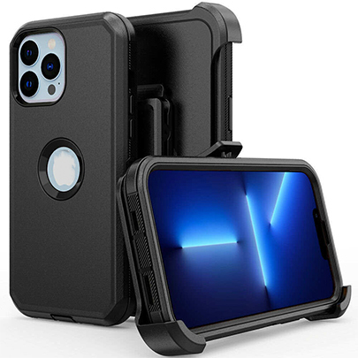 Wholesale Defender Rugged Armor Design Wireless Charging for 11 12 13 14 15 Pro Max Belt Clip Screen Back Cover