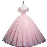 Robe de bal rose Quinceañera à sequins et dentelle, épaules dénudées, pour 15-16 ans, Robes de XV Anos, Soirée, Personnalisée