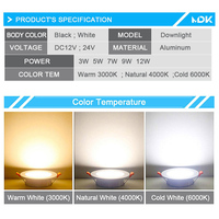 Utdoor-luz suave a prueba de agua, 3W 5W 7W 9 12 12W ownownownown12 V 3000K 4000 h6000 H
