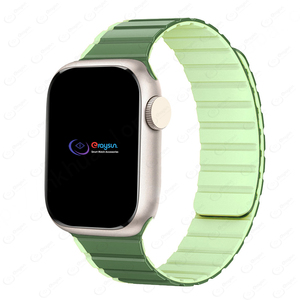 Huanlong สายนาฬิกาซิลิโคนแม่เหล็กแบบกำหนดเอง, สายรัดข้อมือออกแบบได้สองสีสำหรับ Apple I WATCH 6/7/8/9 - Product Image 5