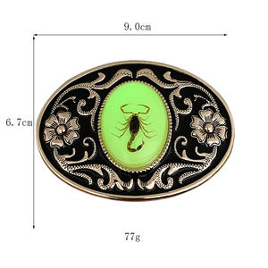 Alta calidad 40mm Fabricantes Custom Western Cowboys Logo Metal Personalizado Resplandor en la oscuridad Hombres Hebilla de cinturón - Product Image 3