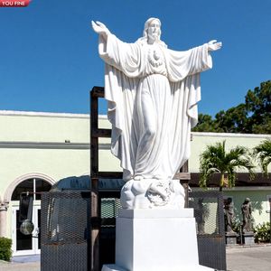 Patung Yesus Kristus Penyelamat Ukuran Asli dari Batu Alam, Ukiran Marmer Putih, Patung Gereja Terkenal Religius Besar YOUFINE - Product Image 1
