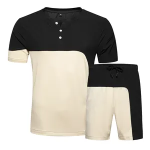Custom logo tracksuit sweatsuit Sportswear sweat track suit set shorts pants summer men t shirt and short set for men