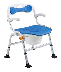 Kursi Mandi Aluminium dengan Ember Bangku Mandi untuk Orang Tidak Aktif Penggunaan Rumah Sakit Kursi Manual Aluminium Kursi Commode