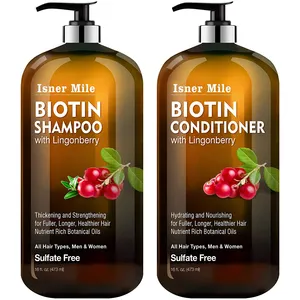 Private Label Natuur Biologische Haarverzorging Verlies Behandeling Keratine Care Biotine Haarverzorging Anti Haaruitval Shampoo