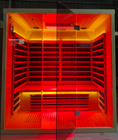 Grande salle de sauna sèche pour 4 personnes, chauffage infrarouge au carbone pour intérieur, avec une bonne structure