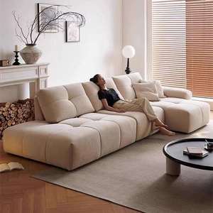 <span class=keywords><strong>Canapé</strong></span> Chesterfield modulaire rectangulaire en <span class=keywords><strong>tissu</strong></span> de luxe moderne, une place, design simple, dossier réglable capitonné pour salon - Product Image 6