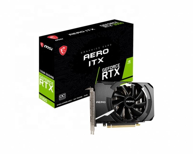 RTX 3060 AERO ITX 12G OC Fan-Cooled 3584 CUDA Cores GDDR6 PCI Express 3.0 X16 DirectX 12 Desktop Gaming Graphics Card