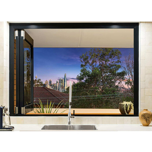 Marcos de aluminio para exteriores, <span class=keywords><strong>ventana</strong></span> de paso deslizante plegable para restaurante, cocina, novedad - Product Image 4