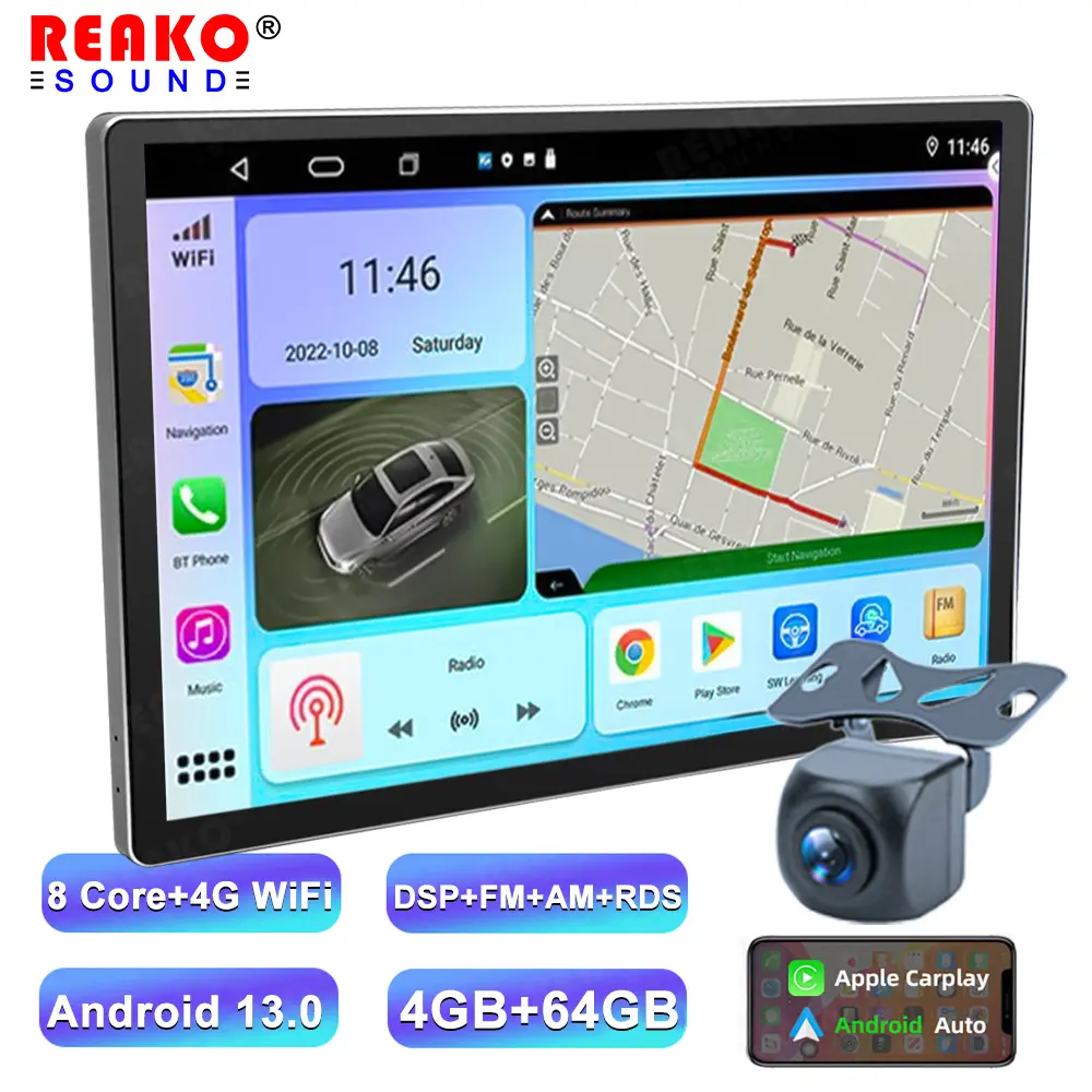 Android Autoradio Speler 13.1Inch 8 Core Met 4G Koelventilator 1.8Ghz 2K Scherm Met 9 Inch 10 Inch Basis Autoradio Android