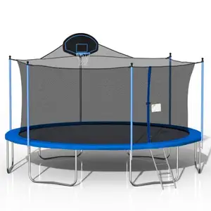 16ft Trampoline cho người lớn & trẻ em với bóng rổ Hoop, ngoài trời trampolines W/thang và an toàn bao vây Net USA miễn phí vận chuyển