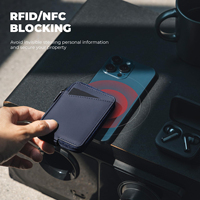 Dompet Kartu Kredit & ID Card Kulit Asli Full Grain Berkualitas Tinggi, Anti RFID, Model Pendek Normcore/Minimalis, Kantong Koin, untuk Pria