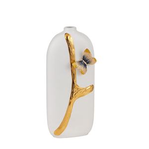 आधुनिक सफेद तितली सजावटी शादी की मेज केंद्र की सजावट चीनी मिट्टी के बरतन फूल सिरेमिक फूलदान - Product Image 1