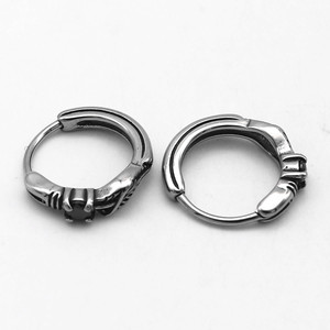 Boucles d'oreilles à clip Yunnique au design plume, en acier titane, clous géométriques pour hommes et femmes, bijoux en acier inoxydable 316 avec sertissage griffe GZYE-1317 - Product Image 2