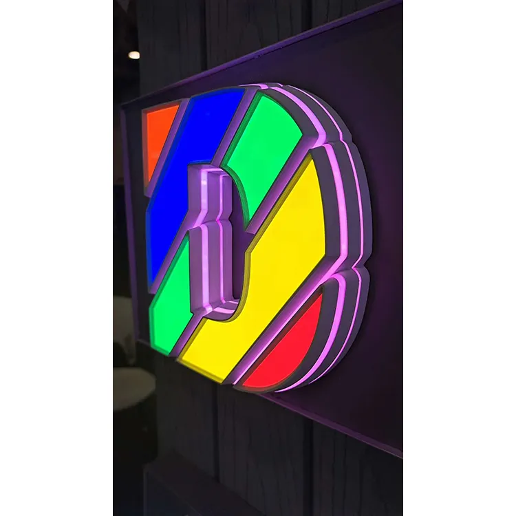 Novo produto para decoração de festas e eventos, impressora 3D iluminada com letras de canal LED personalizadas para ambientes internos