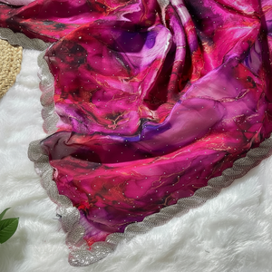 Último diseñador del exportador mundial Soft Zimmy Choo Silk Saree Beautiful Prism Prints con Heavy Jharkhand Work para adultos - Product Image 1