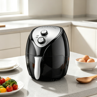 Friteuse à air carrée moderne 3,5 L à écran tactile, 1200 W, corps métallique, personnalisable OEM en usine, certifiée ROHS, multifonctionnelle – Offre Spéciale