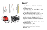Niveau laser automatique d'extérieur à faisceau rouge autonivelant 500m avec trépied pour outils de mesure