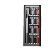 Set Obeng Multifungsi dari Paduan Aluminium, 24 in 1, Set Presisi untuk Perbaikan dan Pembongkaran Ponsel