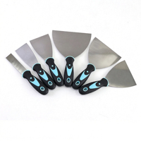 Couteau à décapage bicolore avec lames en acier inoxydable de 0,7 mm d'épaisseur, poli miroir, grattoir à peinture